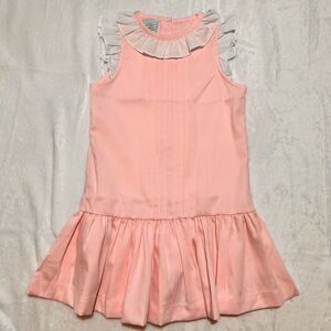 NWOT Southern Sunshine pink drop waist dress with ruffle collar & sleeve 4